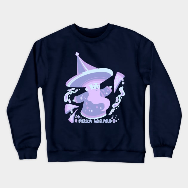 Pastel Pizza Wizard Crewneck Sweatshirt by evumango